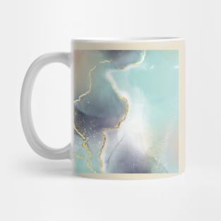 Trendy Blue watercolor modern art Blush Gold and Blue abstract Mug